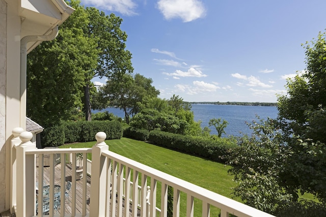 balcony with a water view