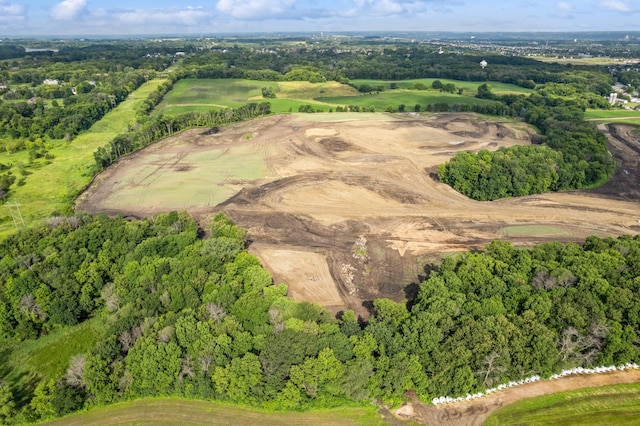 drone / aerial view with a forest view