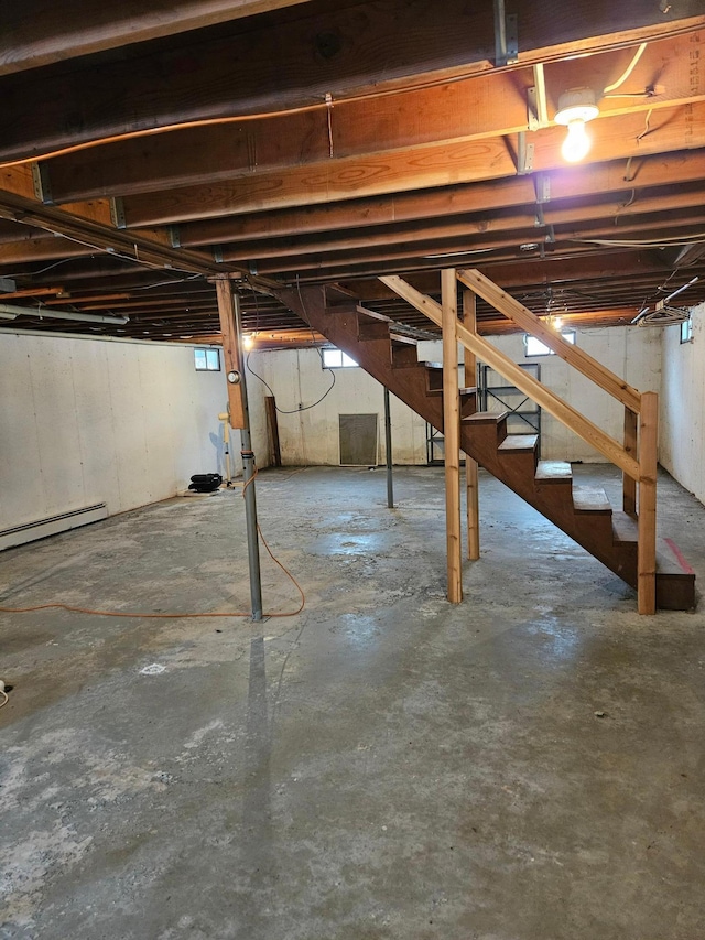 basement with stairway