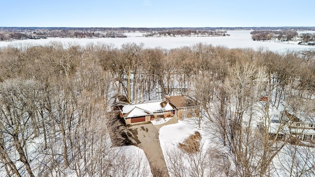 view of snowy aerial view