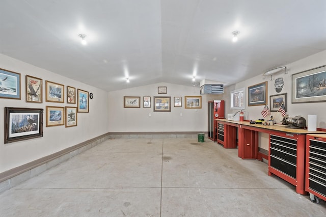 garage with a wall mounted AC