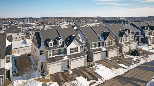 aerial view with a residential view