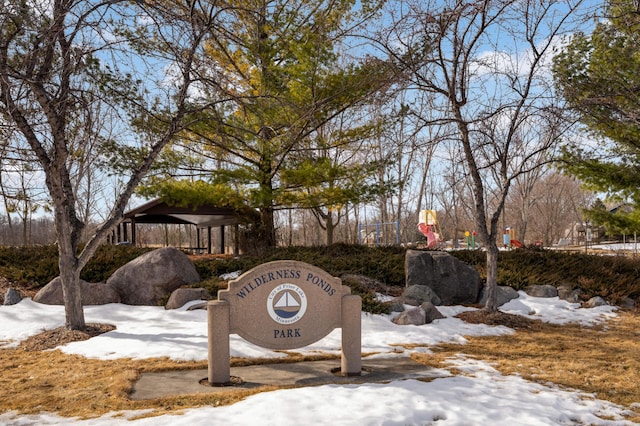 view of community sign