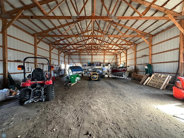 garage featuring metal wall