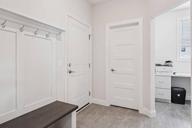 mudroom with baseboards