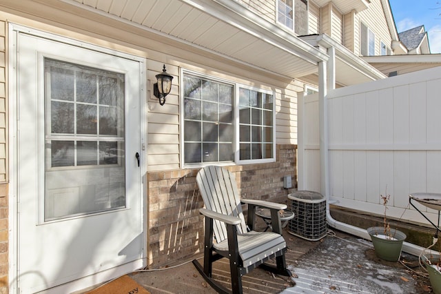 view of patio featuring central AC unit