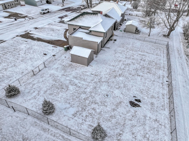 view of snowy aerial view