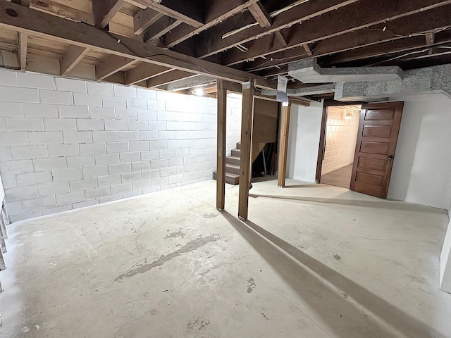 312 4th St E, Jasper, MN 56144 - unfinished below grade area featuring stairway