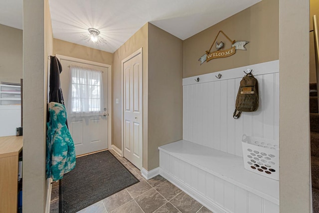 mudroom with baseboards