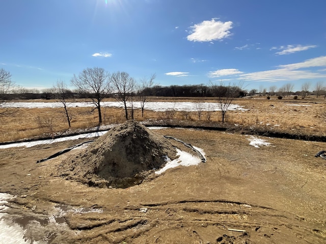 view of yard with a rural view