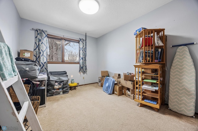 interior space with a textured ceiling