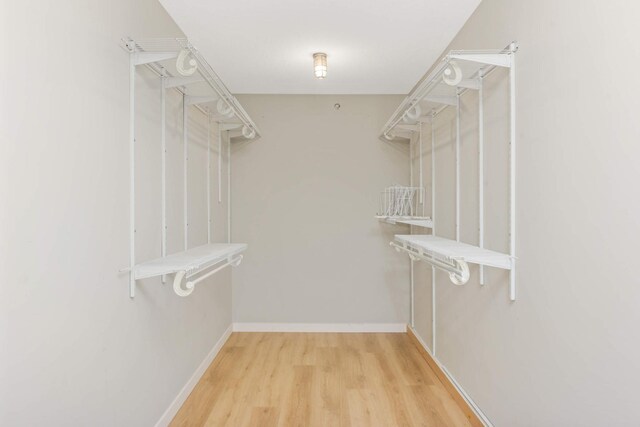 spacious closet with wood finished floors