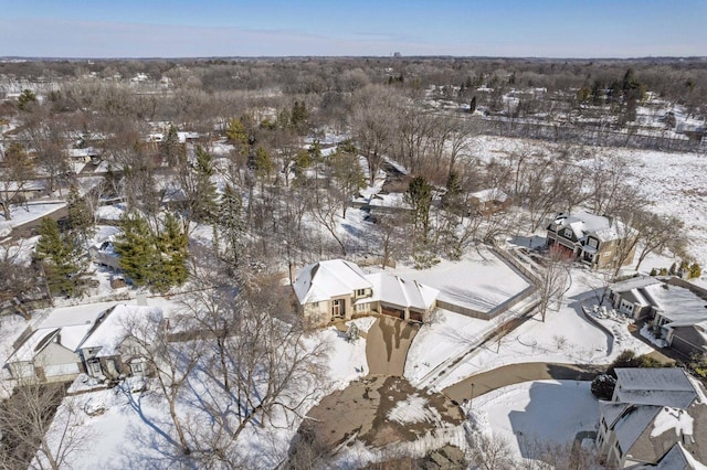 view of snowy aerial view