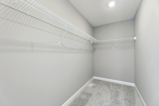 walk in closet featuring carpet and visible vents