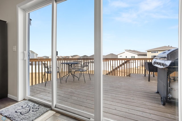 752 Cathy Dr W, West Fargo, ND 58078 - wooden deck featuring a residential view