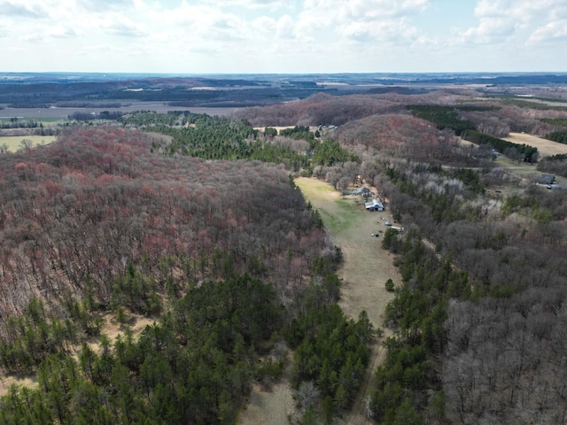 aerial view with a forest view
