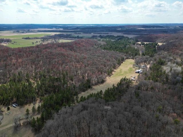 bird's eye view featuring a view of trees