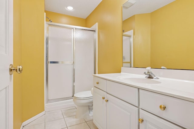 3679 Commonwealth Rd, Woodbury, MN 55125 - full bath featuring a stall shower, vanity, toilet, and tile patterned flooring