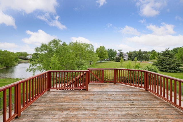 3679 Commonwealth Rd, Woodbury, MN 55125 - deck featuring a water view and view of scattered trees