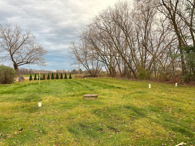 view of yard with a rural view