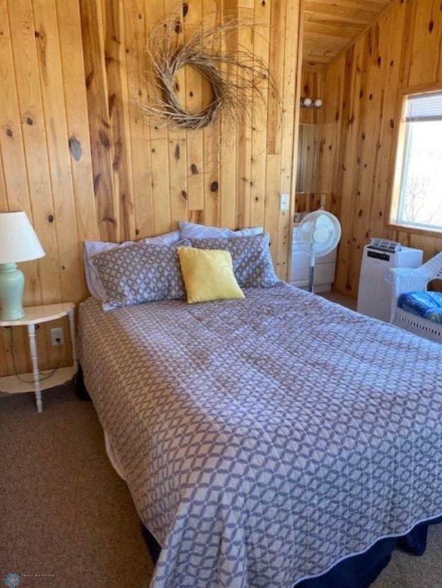 17140 Big Cormorant Rd, Lake Eunice Twp, MN 56511 - bedroom with wooden walls and carpet