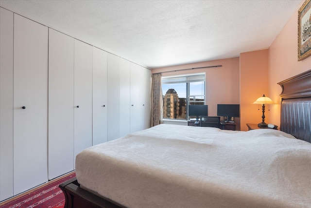 bedroom with a textured ceiling