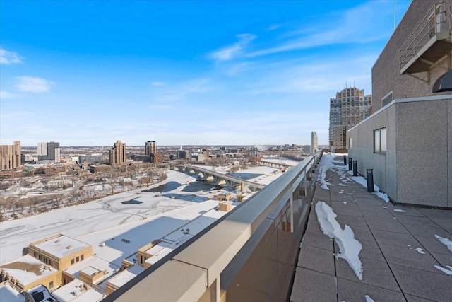 balcony featuring a view of city