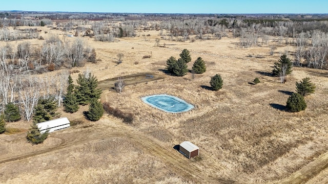 bird's eye view with a rural view