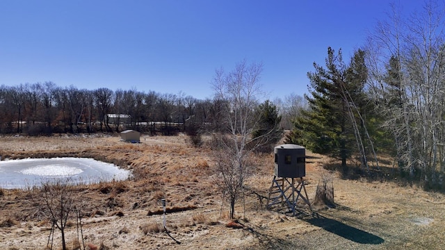 view of yard featuring a view of trees