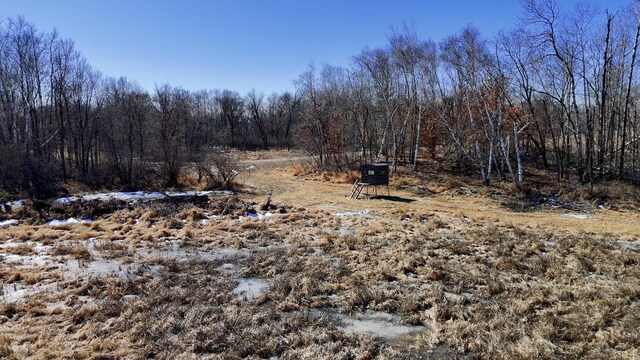 view of landscape with a forest view