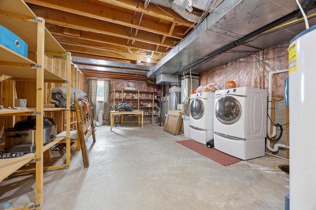 below grade area with washer and dryer