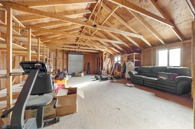 interior space with lofted ceiling