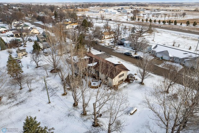 289 2nd St SW, Forman, ND 58032 - snowy aerial view featuring a residential view