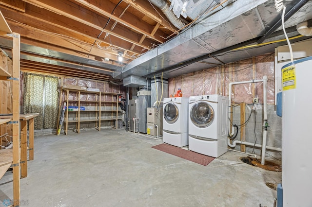 289 2nd St SW, Forman, ND 58032 - unfinished below grade area with washer and clothes dryer and water heater