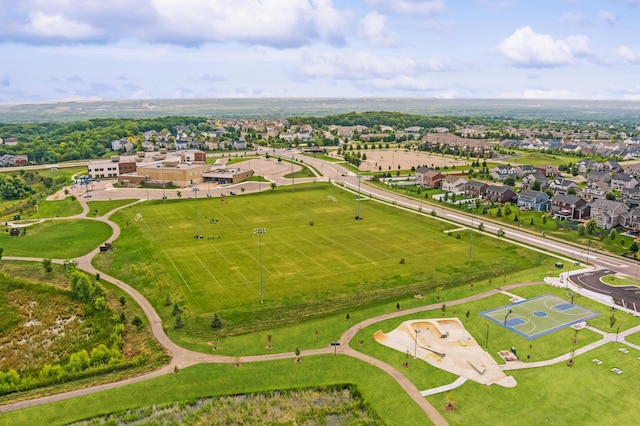 drone / aerial view with a residential view