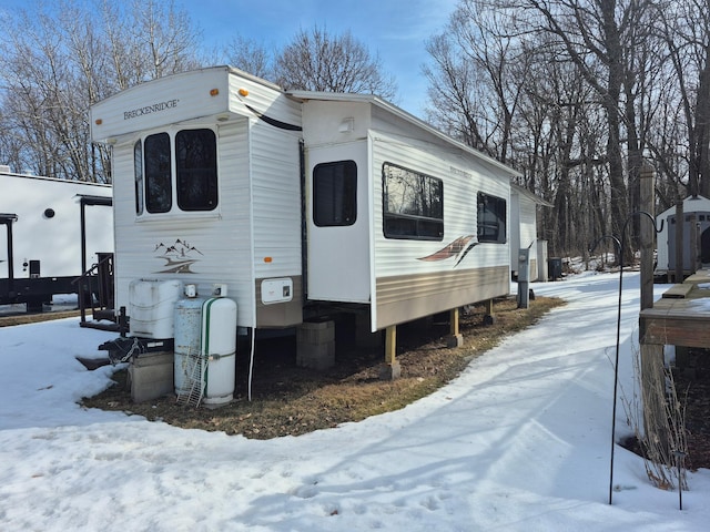 view of snow covered exterior