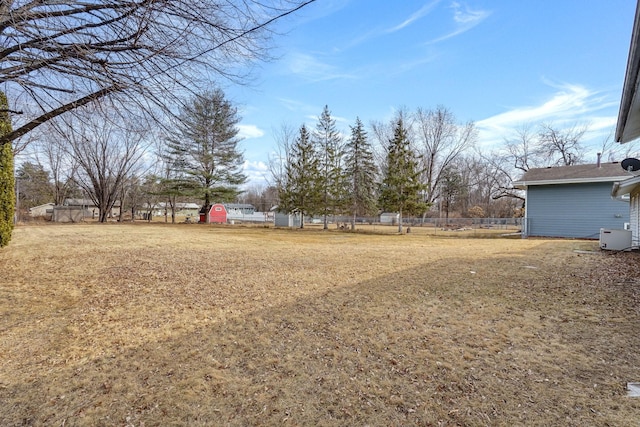 view of yard featuring fence