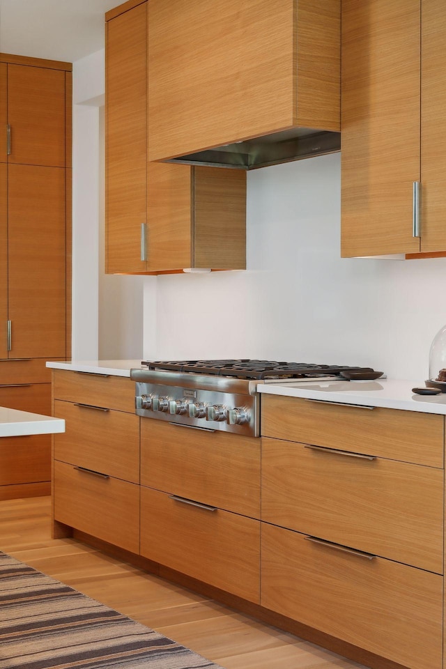 kitchen featuring modern cabinets and light countertops