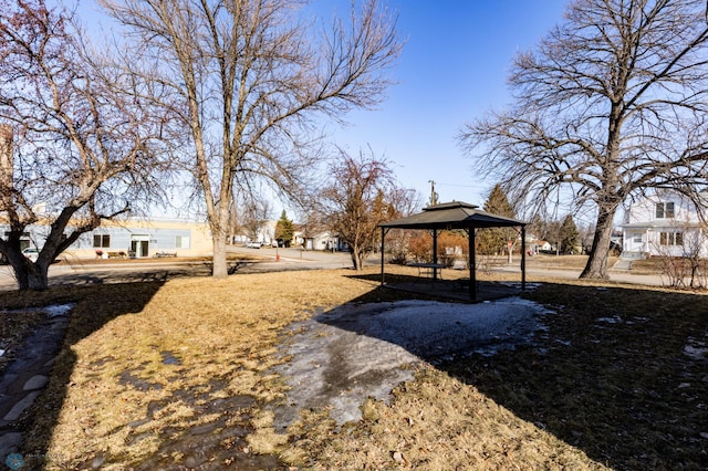 view of yard featuring a gazebo