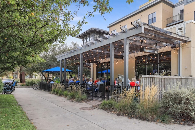 view of community featuring a pergola