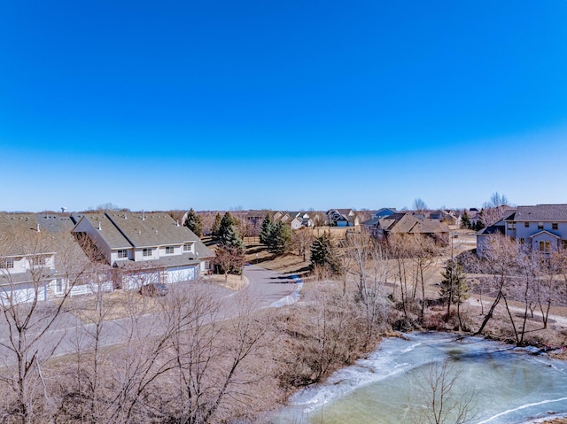 aerial view with a residential view