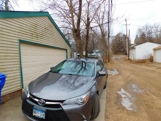 view of garage