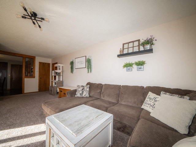 view of carpeted living area