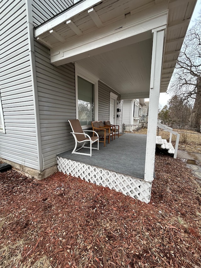 view of patio featuring covered porch