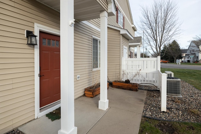 property entrance featuring central AC