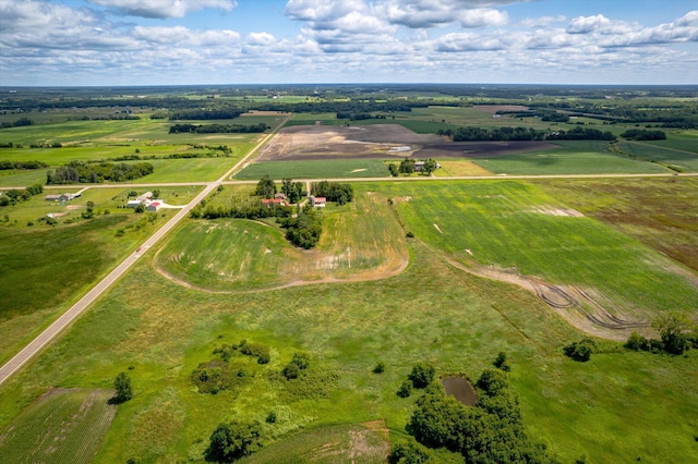 drone / aerial view with a rural view