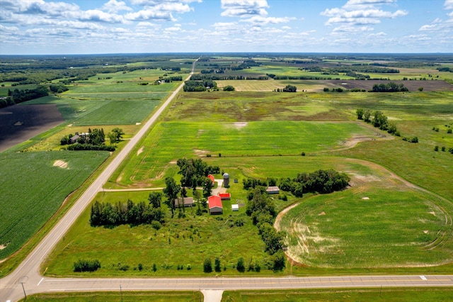 aerial view with a rural view