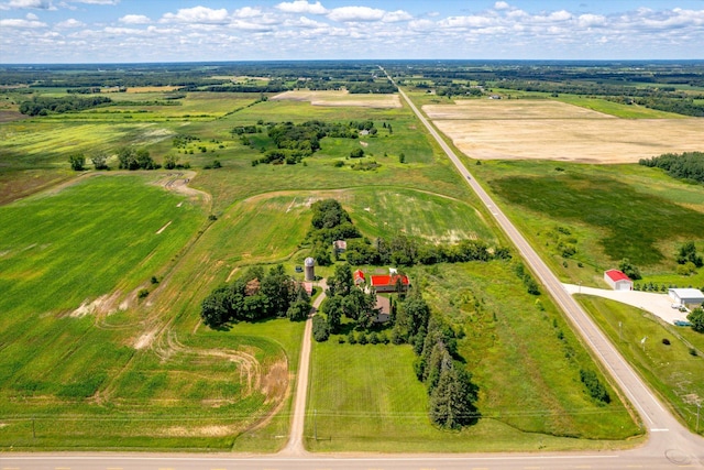 drone / aerial view featuring a rural view