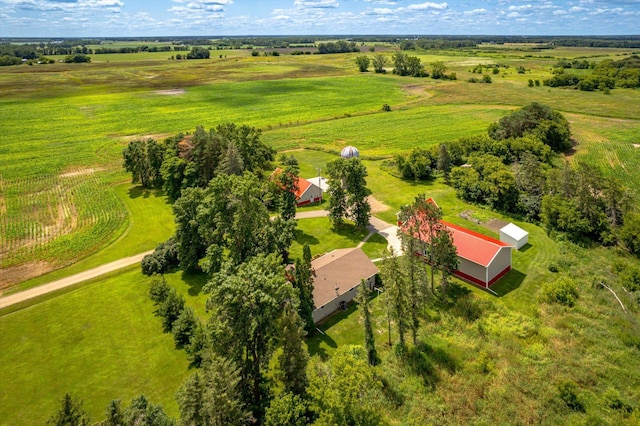 drone / aerial view featuring a rural view