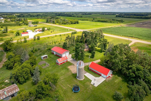 aerial view with a rural view